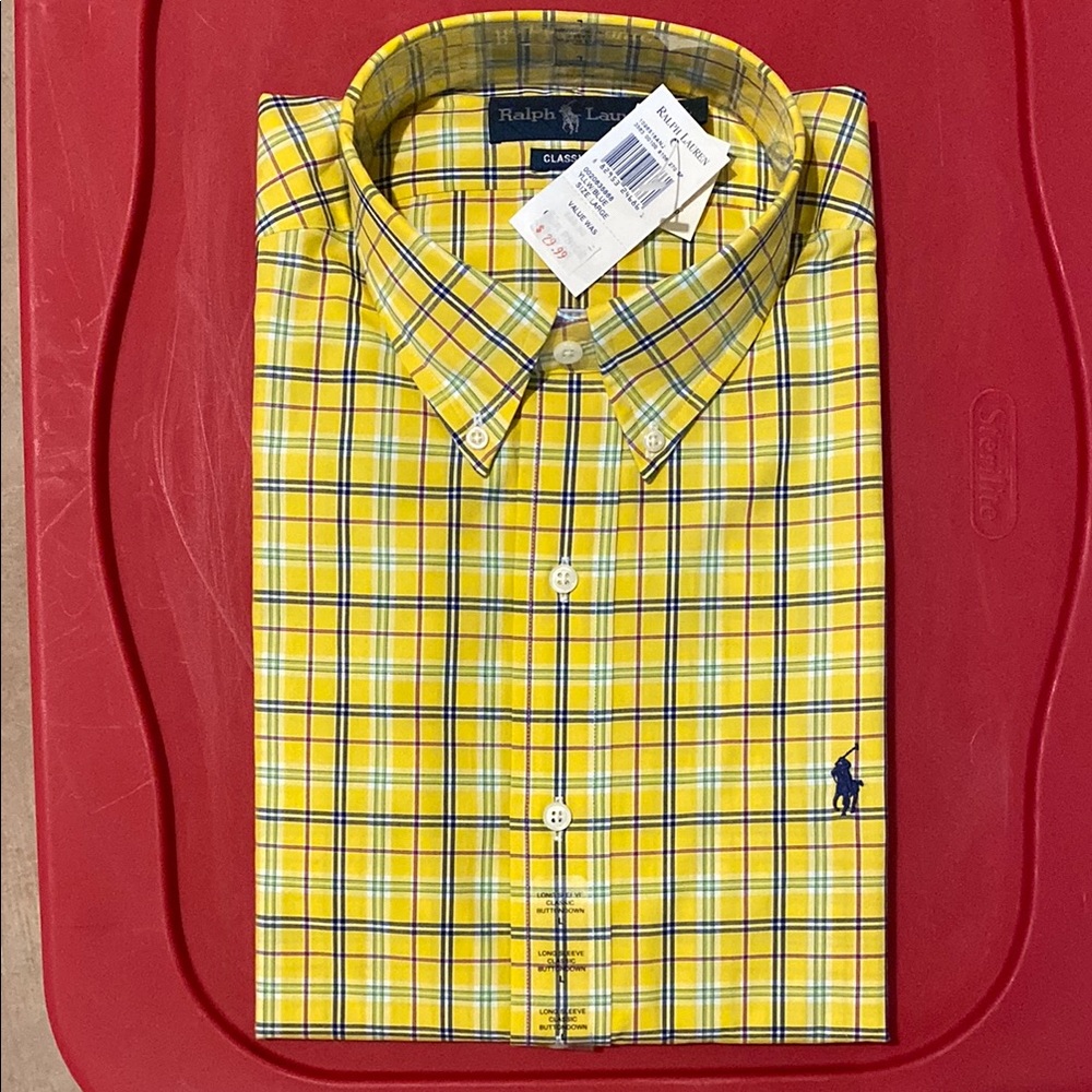 Ralph Lauren Yellow Plaid Men's Shirt